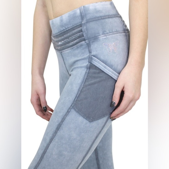 Marc Defang Vintage Mineral Wash Mesh Pocket 7/8 Leggings Women’s Size Sm - Picture 3 of 11